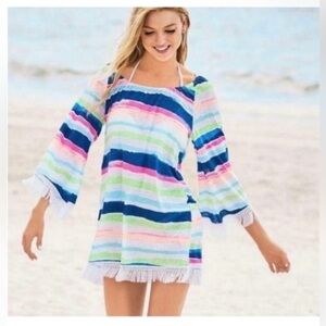 Lilly Pulitzer Multicolor Striped 100% Linen Dress